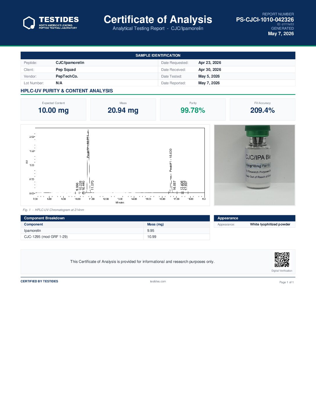 CJC-1295/Ipamorelin 10/10 Blend No Dac - Image 2